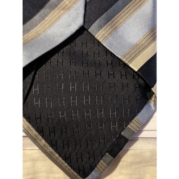 Hermes Paris Vintage 100% Silk Blue Stripe Neck Tie Authentic - Picture 5 of 11